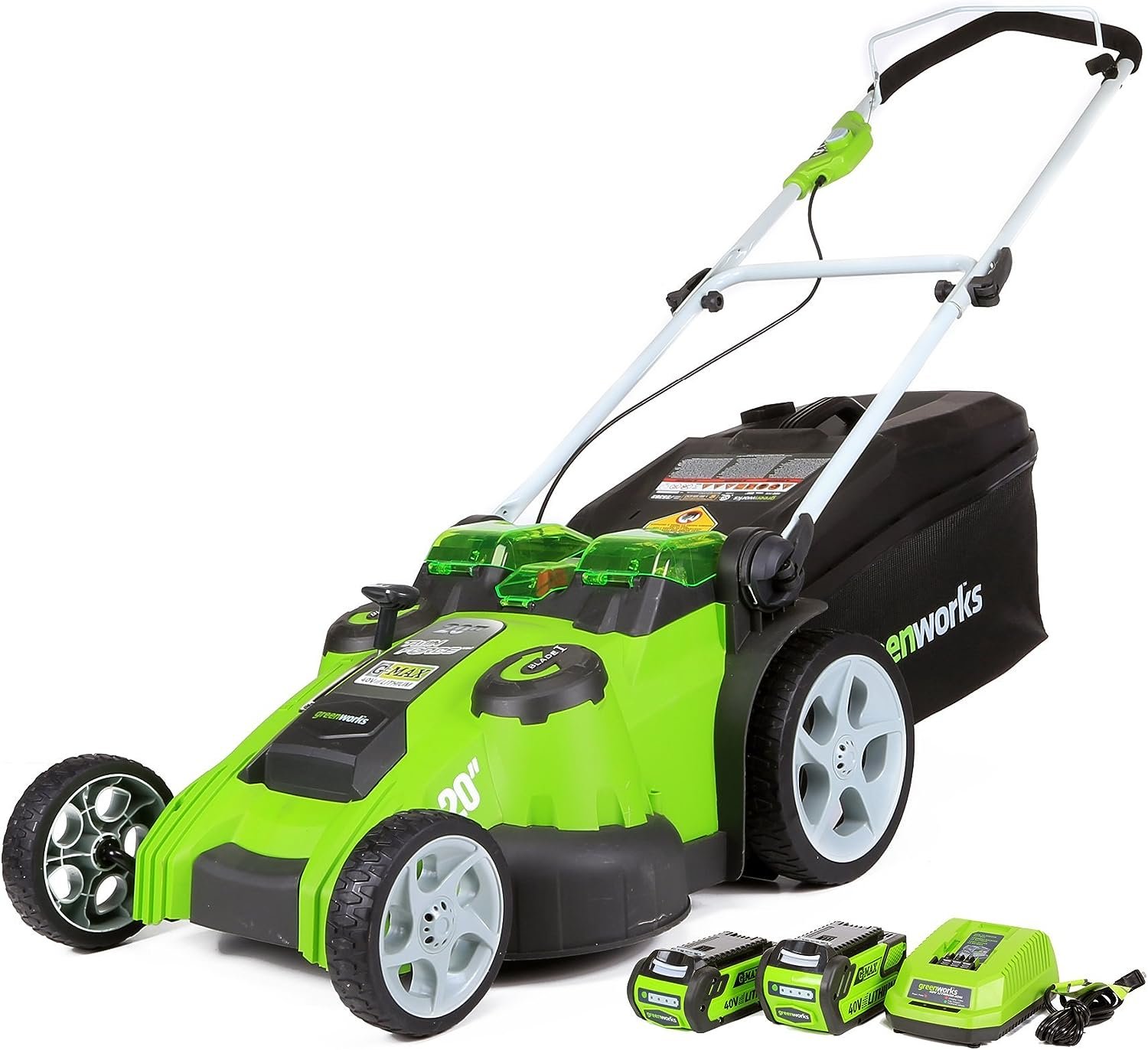 Greenworks 40V 20 Dual Blade Cordless (Push) Lawn Mower (75+ Compatible Tools), 4.0Ah + 2.0Ah Battery and Charger Included